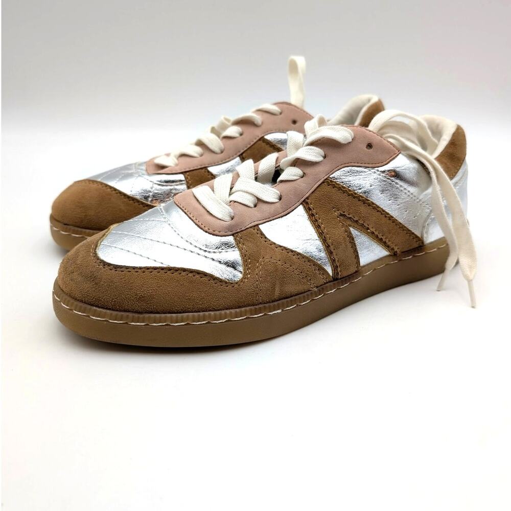 MIA Veneus Lace-Up Tennis Sneaker Shoes Women's Tan/Silver Size US8.5M EU39